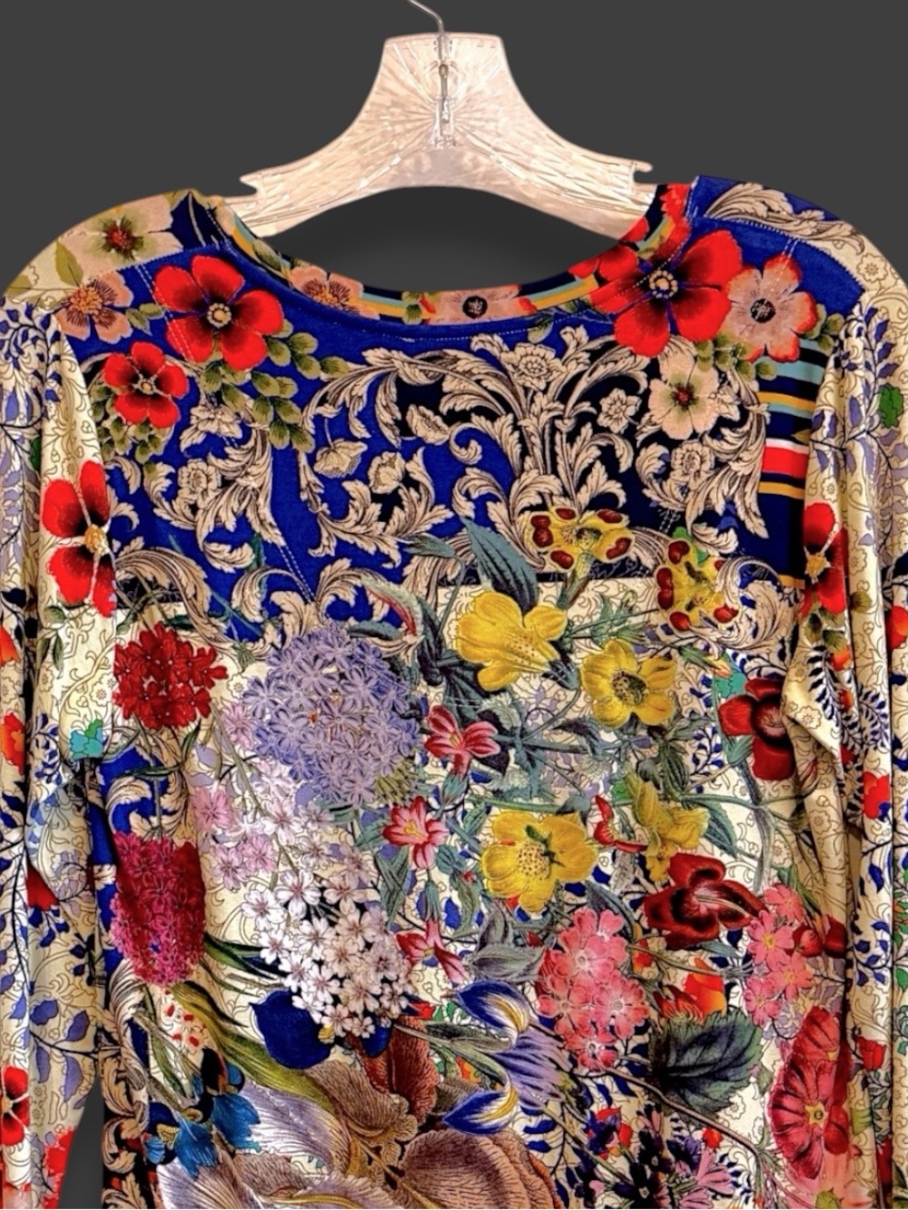 Johnny Was Wild Flower Favorite Long Sleeve V-Neck Swing Tee - Picture 10 of 16